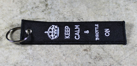 'Keep Calm and Throttle On' - MotoMinds™ Key Tag