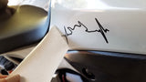 CG KeyTags Motorcycle Vinyl Decal, Sticker -Bike Heartbeat, Bike Heart Beat
