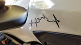 CG KeyTags Motorcycle Vinyl Decal, Sticker -Bike Heartbeat, Bike Heart Beat