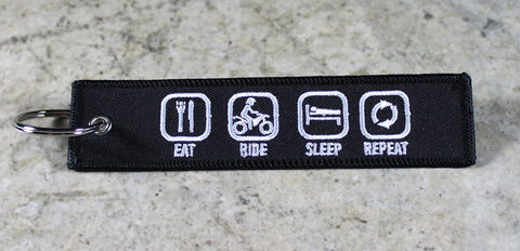 'Eat - Ride - Sleep - Repeat' - MotoMinds™ Key Tag