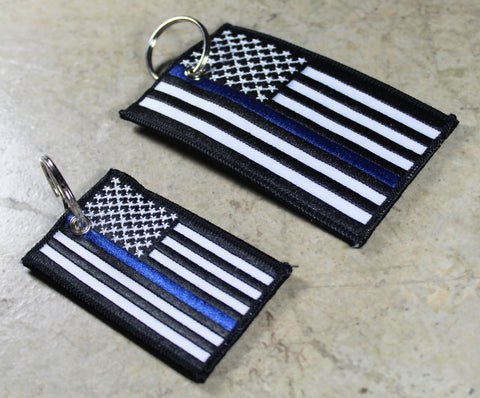 'Thin Blue Line Flag' - MotoMinds™ Key Tag