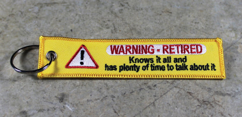 'WARNING RETIRED' - MotoMinds™ Key Tag